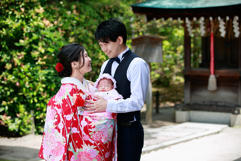 京都わら天神お宮参りロケーション写真