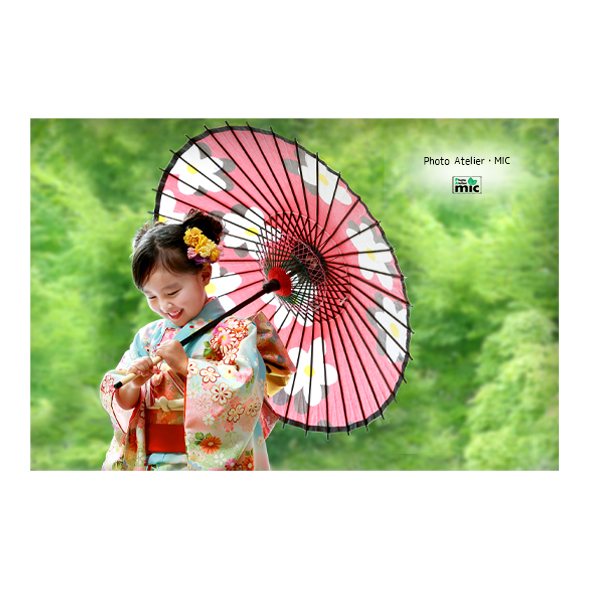 7歳傘で七五三