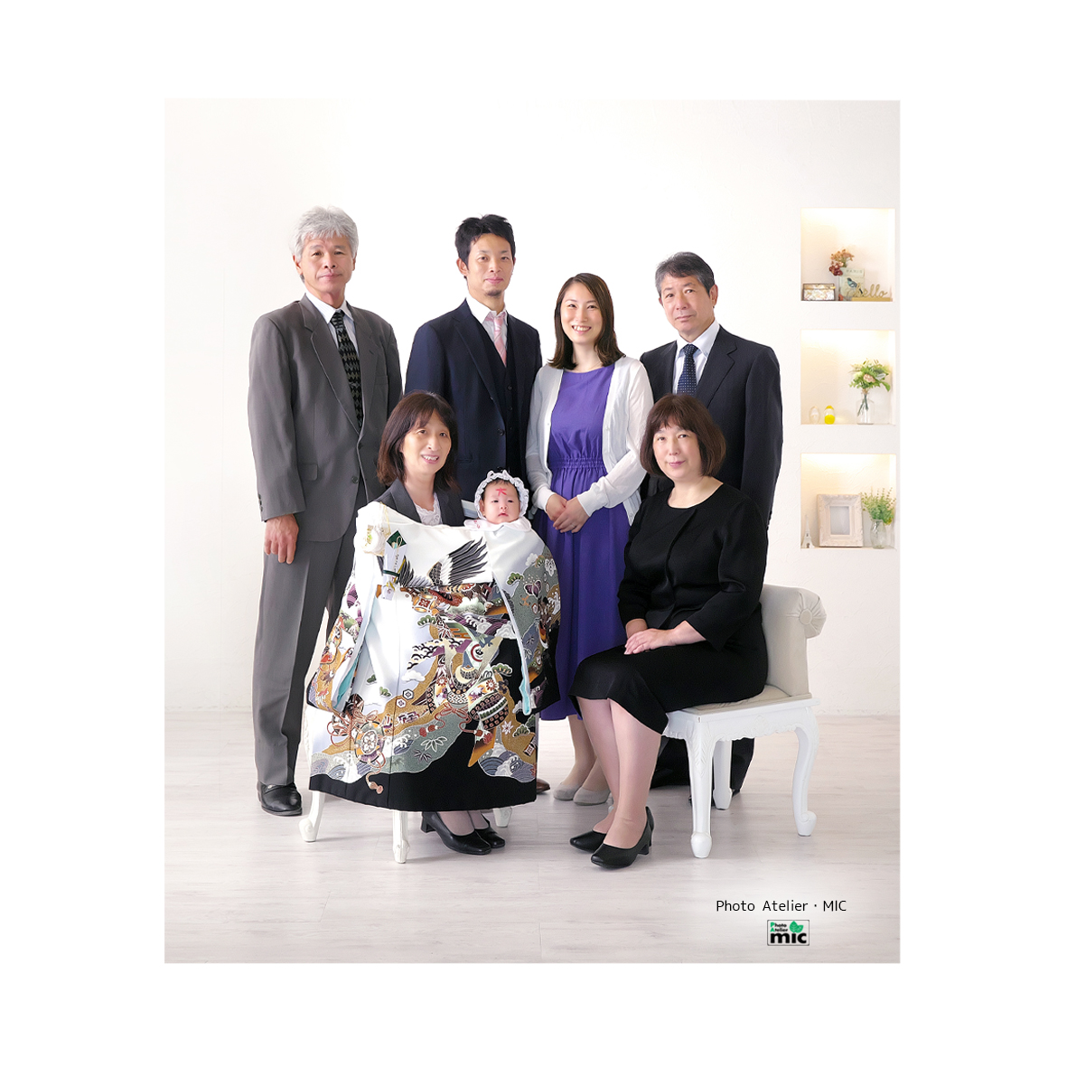 お宮参りの家族写真